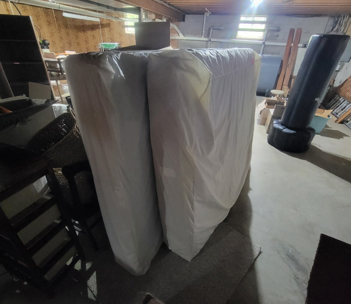 Bulky mattresses and household items ready for removal