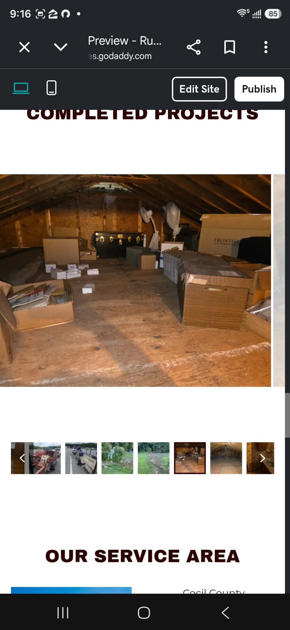 Attic contents before removal by Rubbish