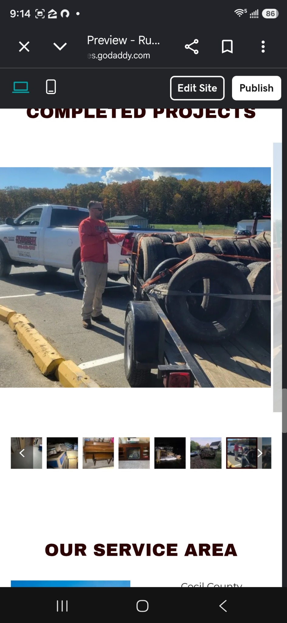 Scrap-tire removal by Rubbish
