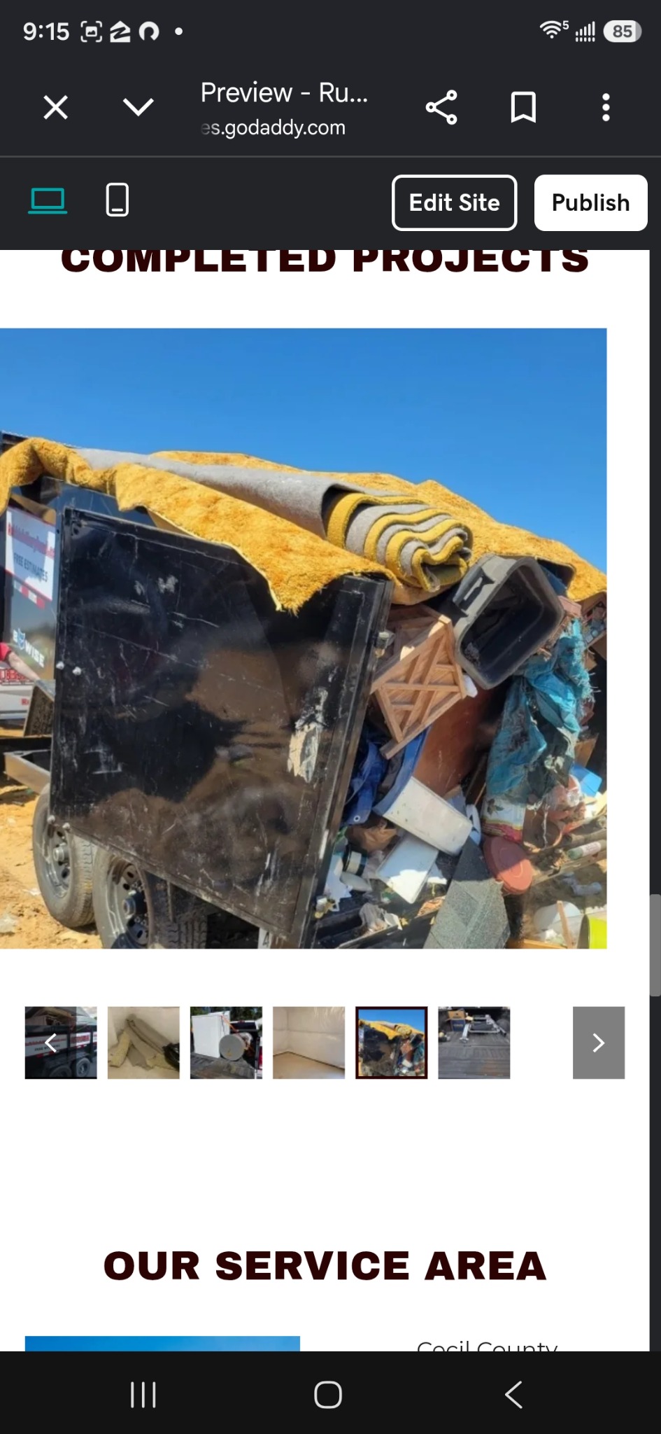 A full dump-trailer load by Rubbish