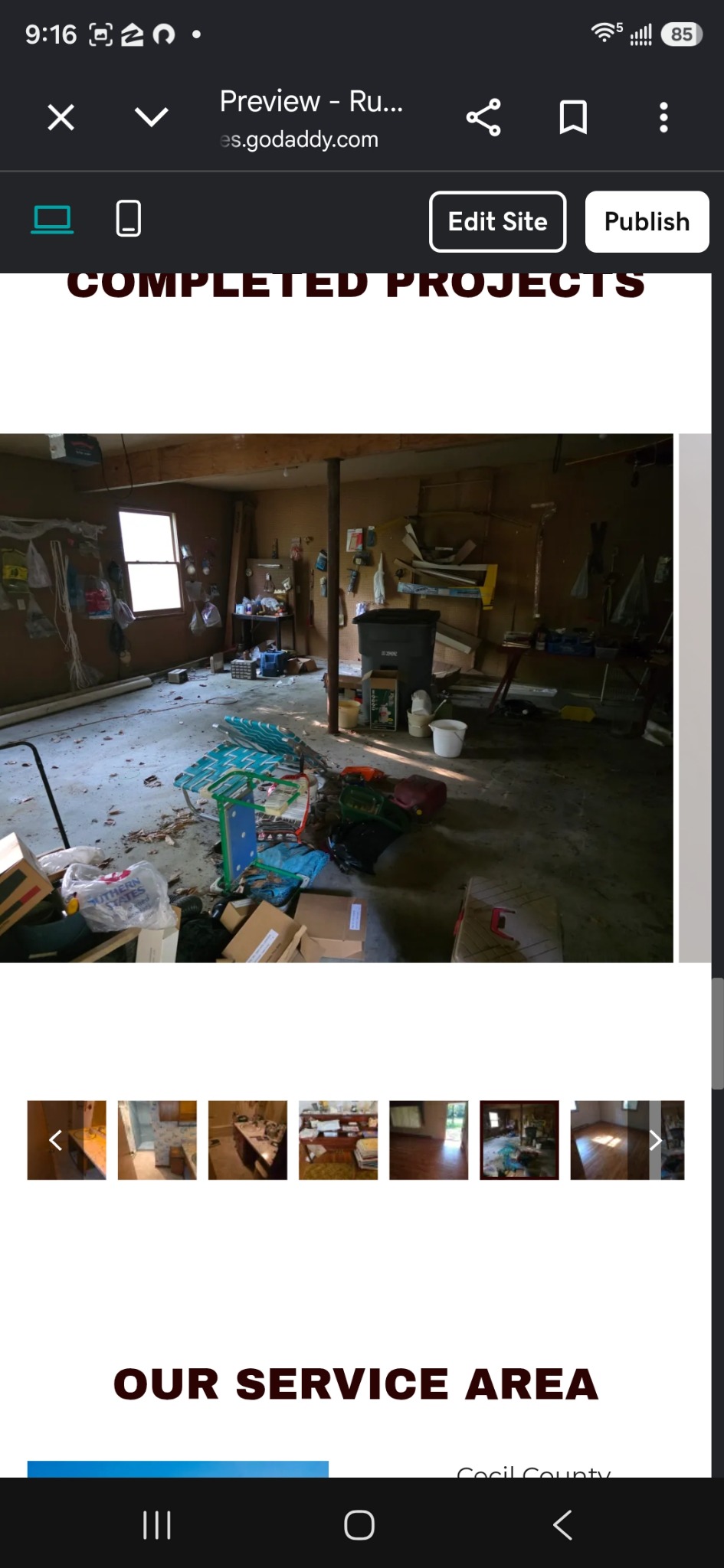 Garage before removal by Rubbish